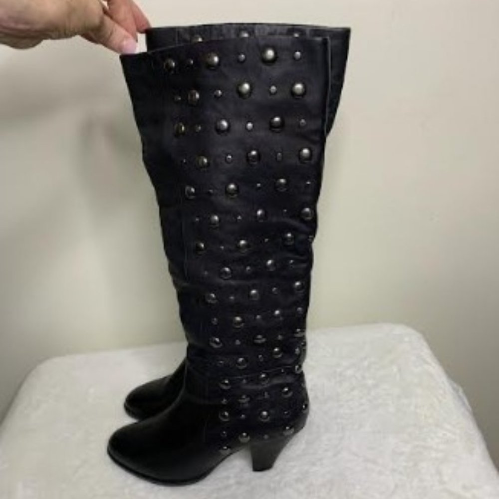 Bebe Studded Pull-On Tall Boots  Sz 7